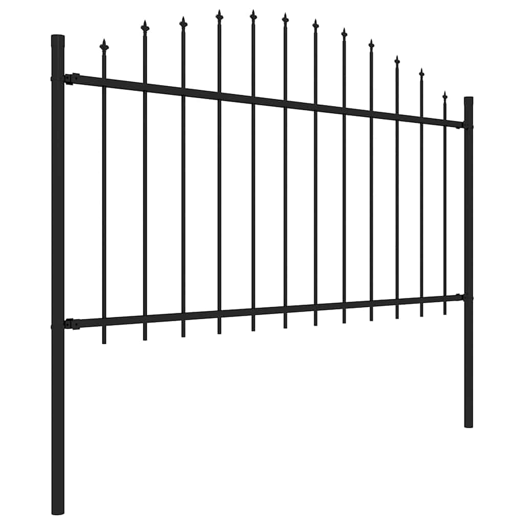 vidaXL Gartenzaun mit Speerspitze Stahl 181 x 150 cm Schwarz