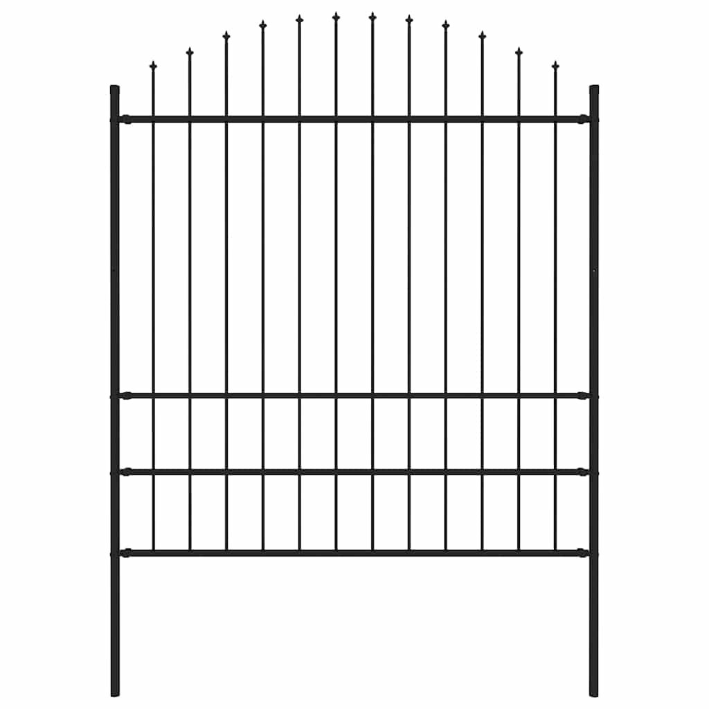 vidaXL Gartenzaun mit Speerspitze Stahl 181 x 200 cm Schwarz