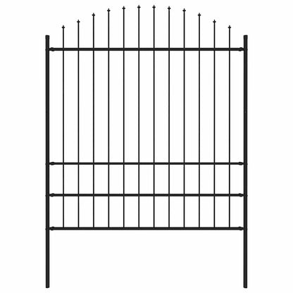 vidaXL Gartenzaun mit Speerspitze Stahl 181 x 200 cm Schwarz