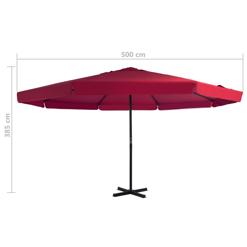 vidaXL Sonnenschirm mit Tragbarem Sonnenschirmständer Rot