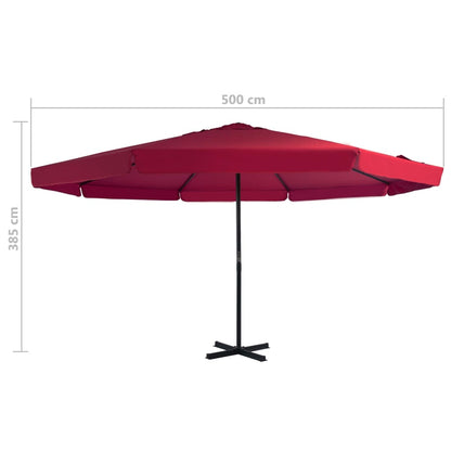 vidaXL Sonnenschirm mit Tragbarem Sonnenschirmständer Rot