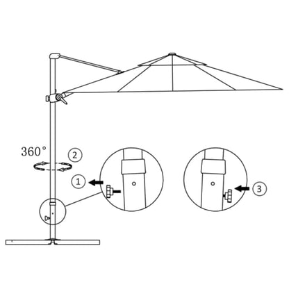 vidaXL Parasol avec support de parasol portable Vert