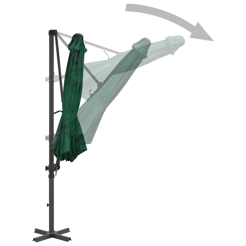 vidaXL Parasol avec support de parasol portable Vert