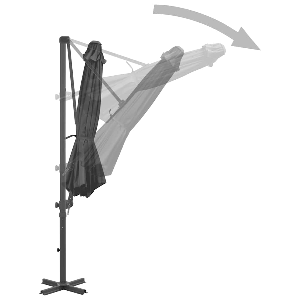 Parasol vidaXL avec support portable Anthracite
