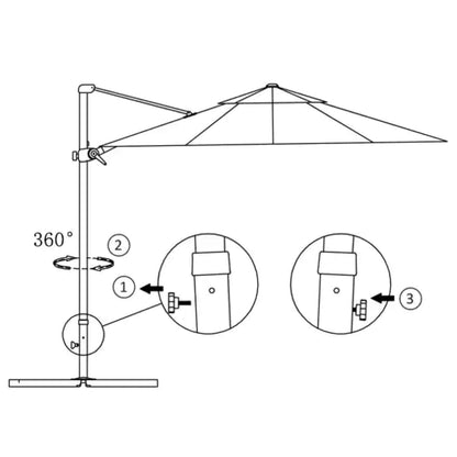 vidaXL Parasol avec support de parasol portable taupe