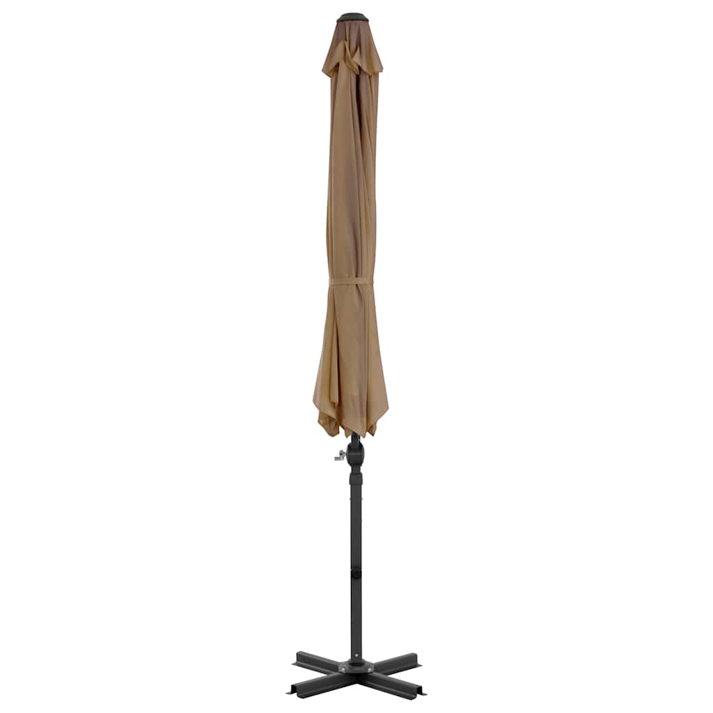 vidaXL Parasol avec support de parasol portable taupe