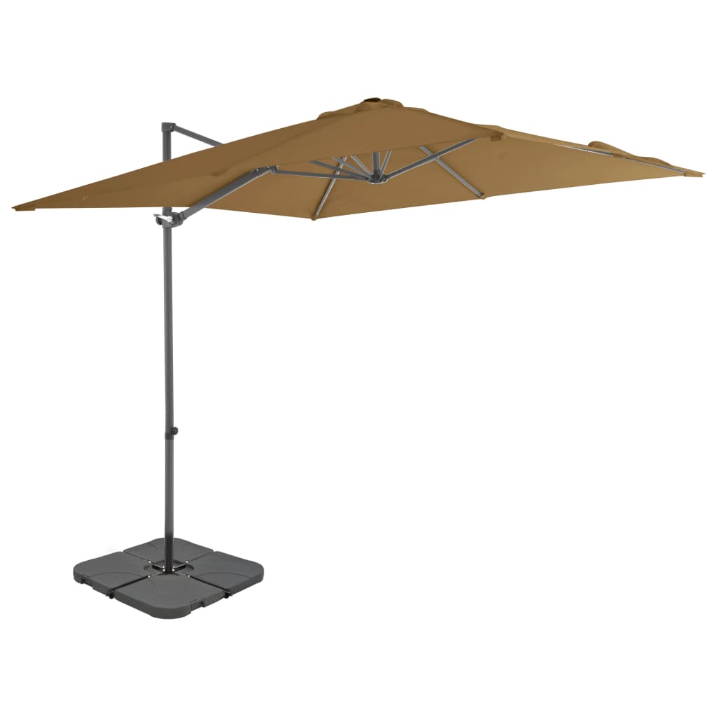 vidaXL Sonnenschirm mit Tragbarem Sonnenschirmständer Taupe