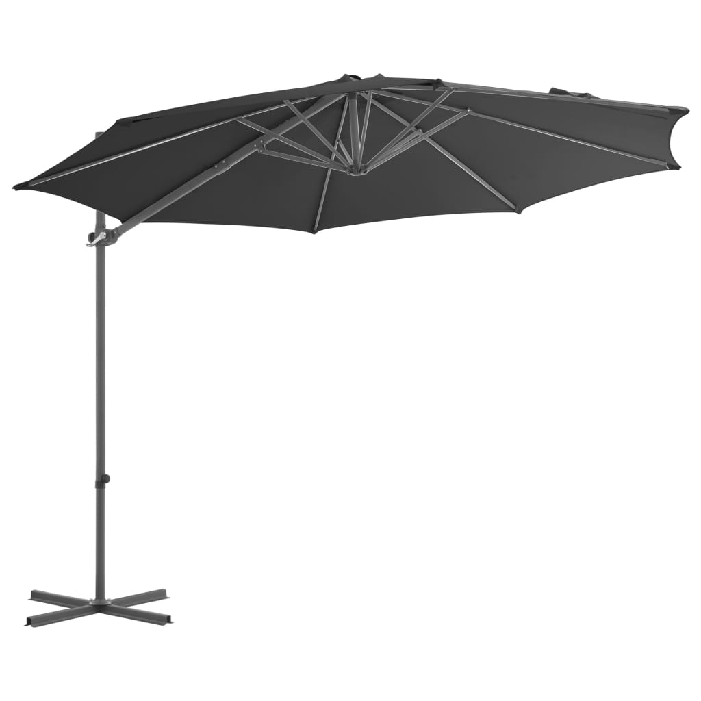 vidaXL Parasol avec support portable anthracite