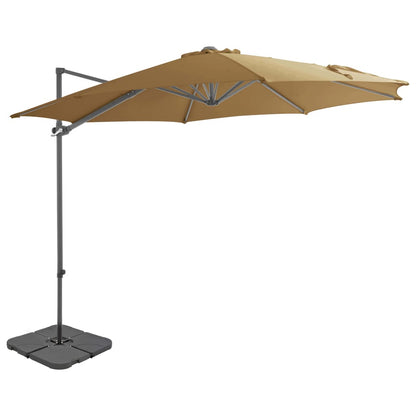 vidaXL Parasol avec support de parasol portable Taupe