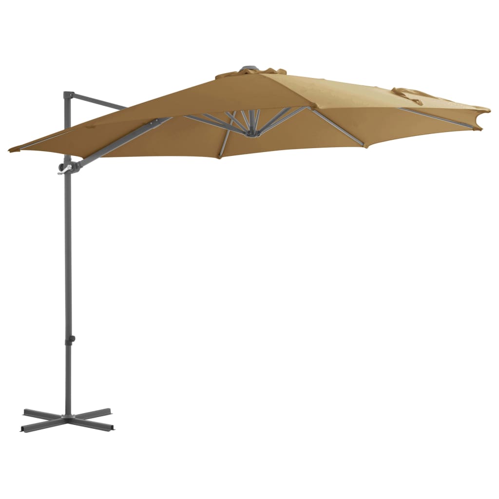 vidaXL Parasol avec support de parasol portable Taupe