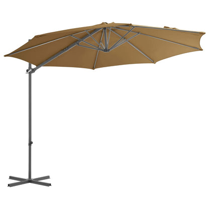 vidaXL Parasol avec support de parasol portable Taupe