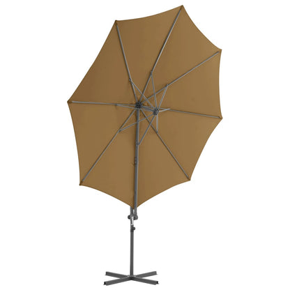 vidaXL Parasol avec support de parasol portable Taupe