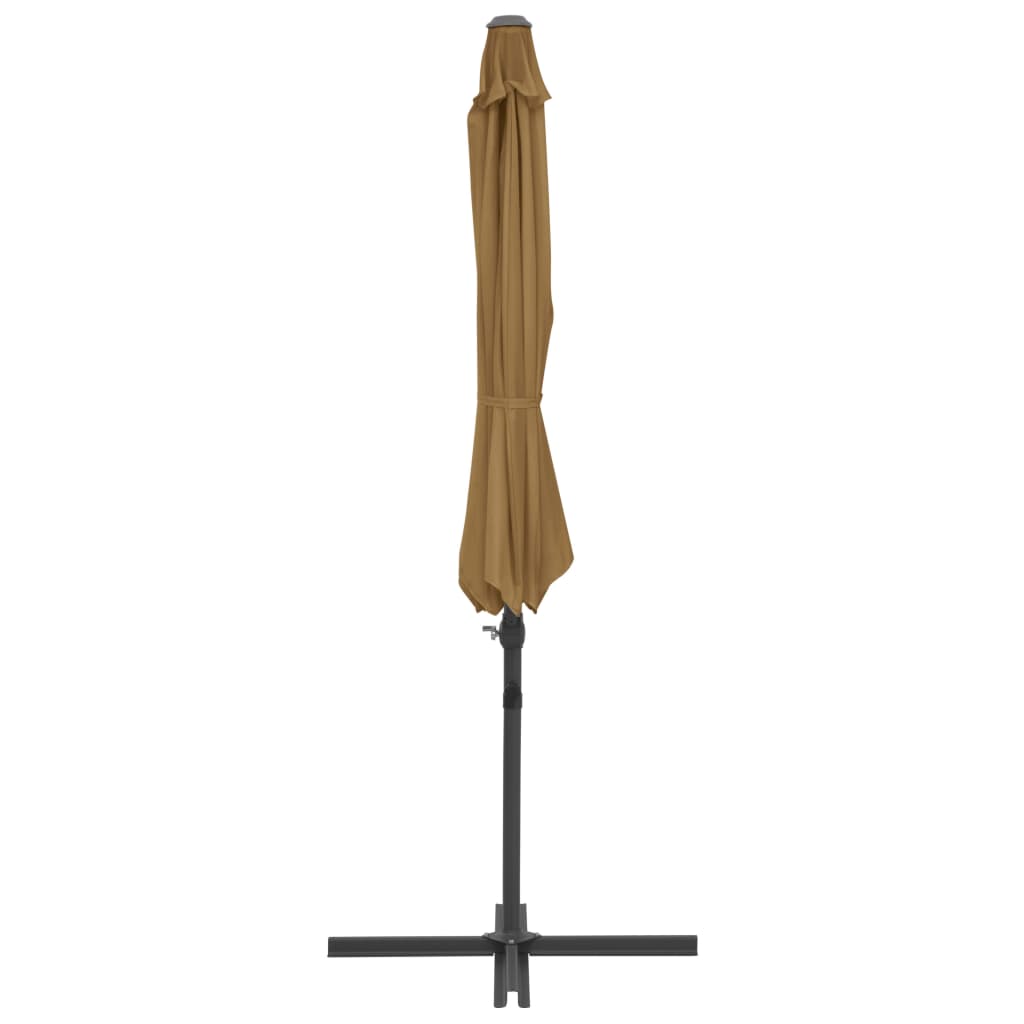 vidaXL Parasol avec support de parasol portable Taupe
