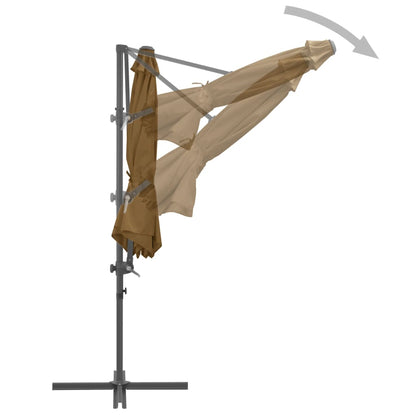 vidaXL Parasol avec support de parasol portable Taupe