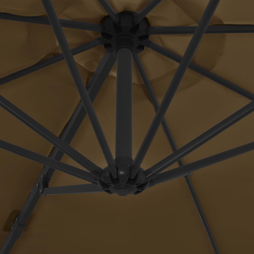 vidaXL Parasol avec support de parasol portable Taupe