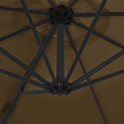 vidaXL Parasol avec support de parasol portable Taupe