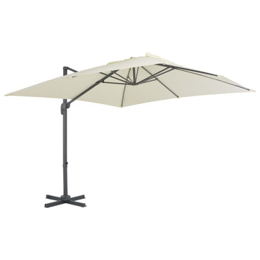 Parasol vidaXL avec support portable blanc sable