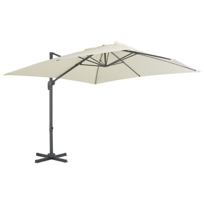 Parasol vidaXL avec support portable blanc sable