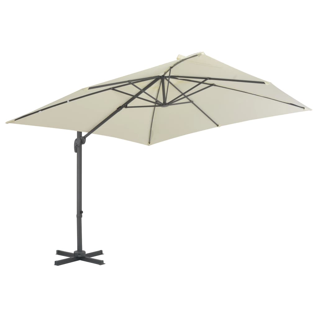 Parasol vidaXL avec support portable blanc sable