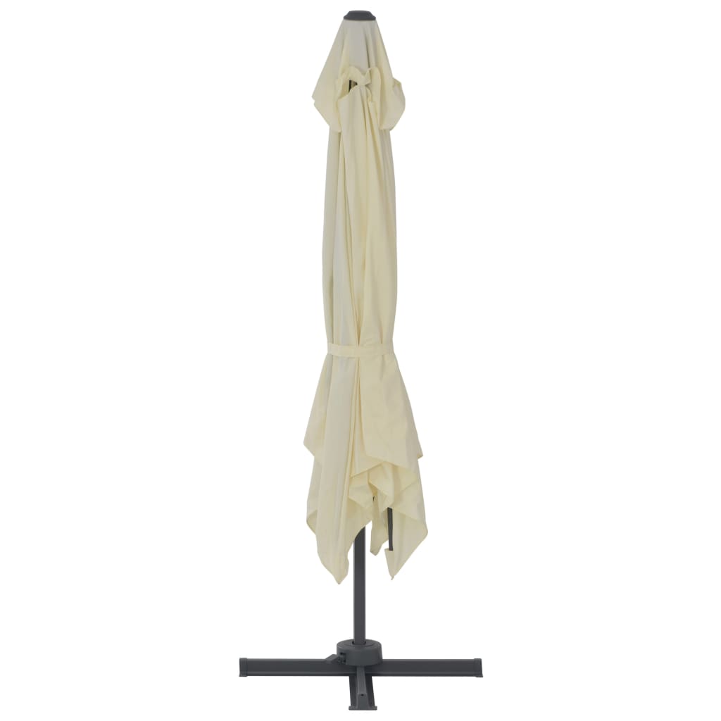 Parasol vidaXL avec support portable blanc sable