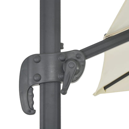 Parasol vidaXL avec support portable blanc sable