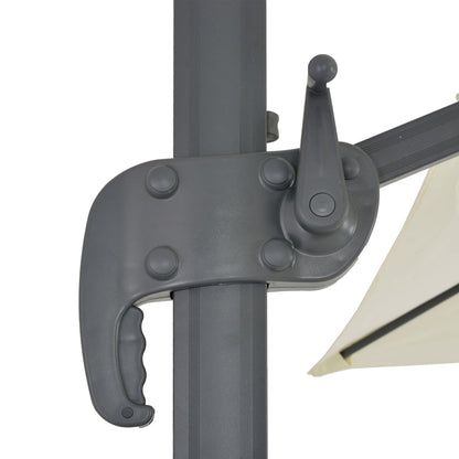 vidaXL Parasol avec support de parasol portable blanc sable