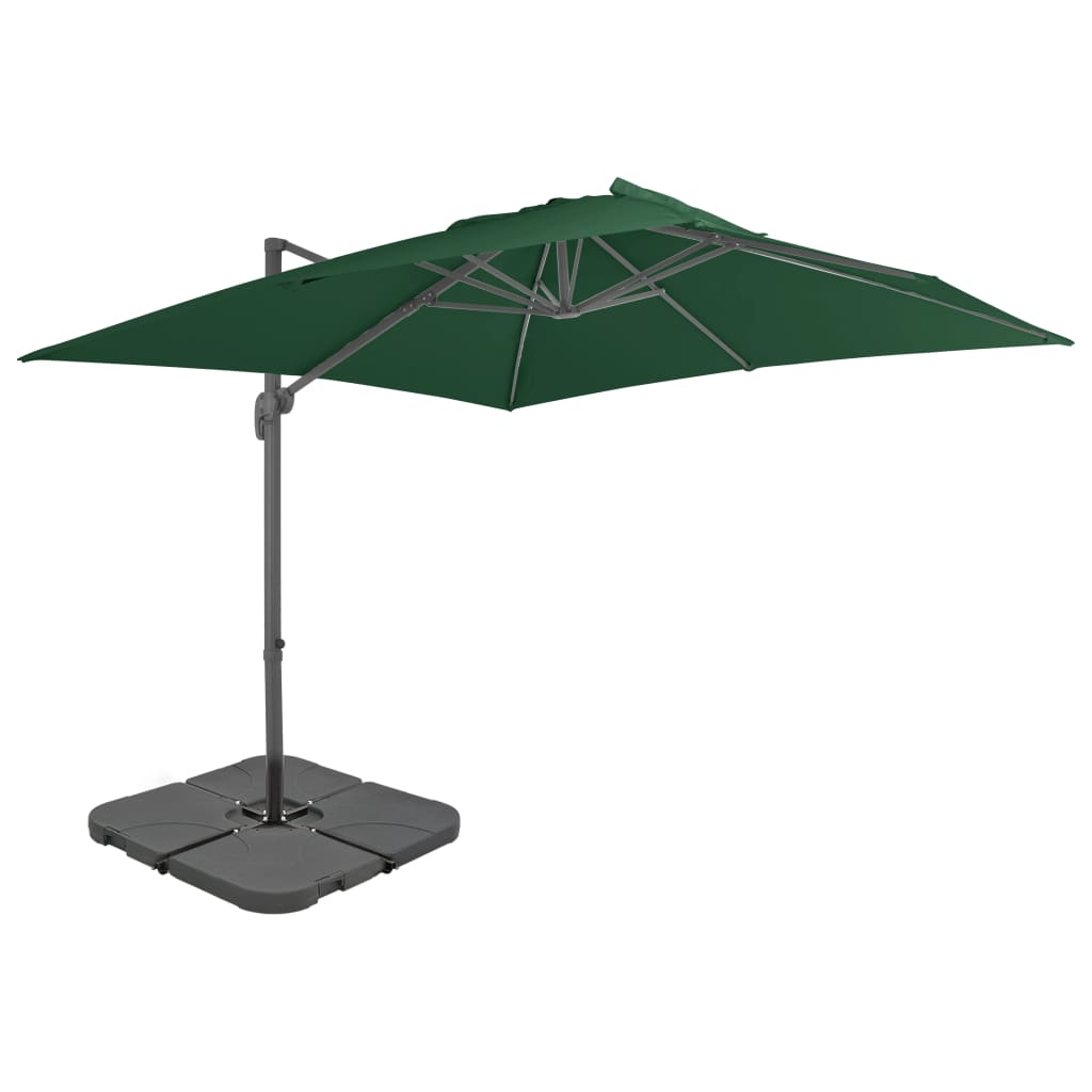 vidaXL Parasol avec support portable Vert