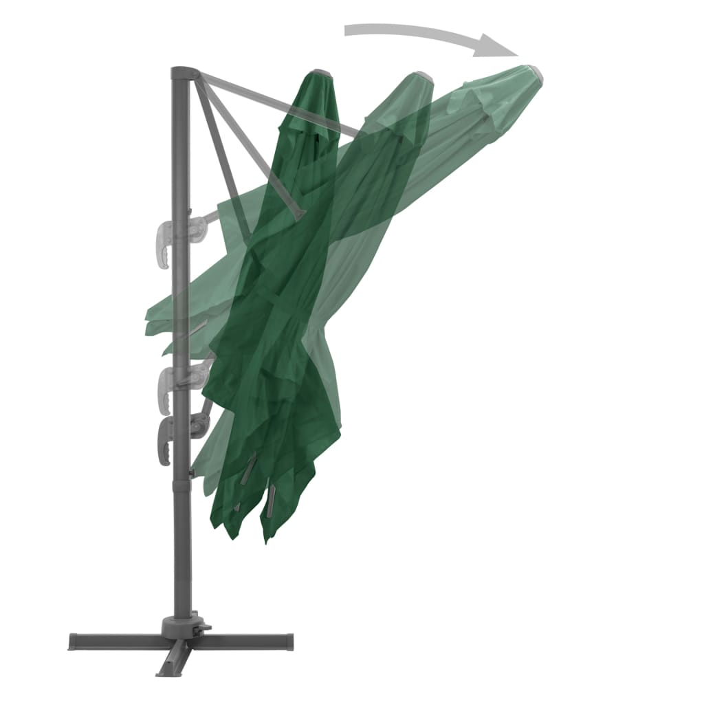 vidaXL Parasol avec support portable Vert
