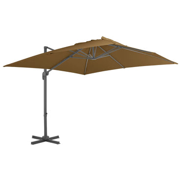 vidaXL Parasol avec support de parasol portable Taupe