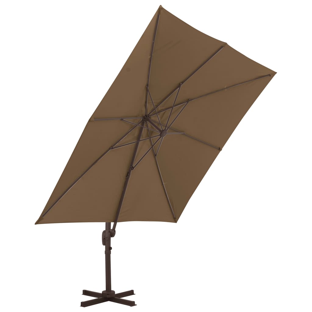 vidaXL Parasol avec support de parasol portable Taupe