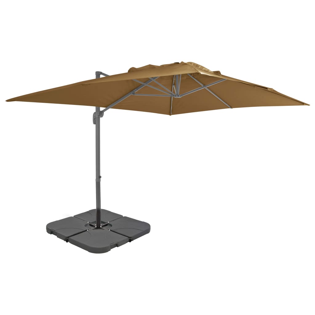 vidaXL Parasol avec support de parasol portable Taupe