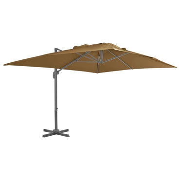 vidaXL Parasol avec support de parasol portable Taupe