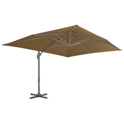 vidaXL Parasol avec support de parasol portable Taupe