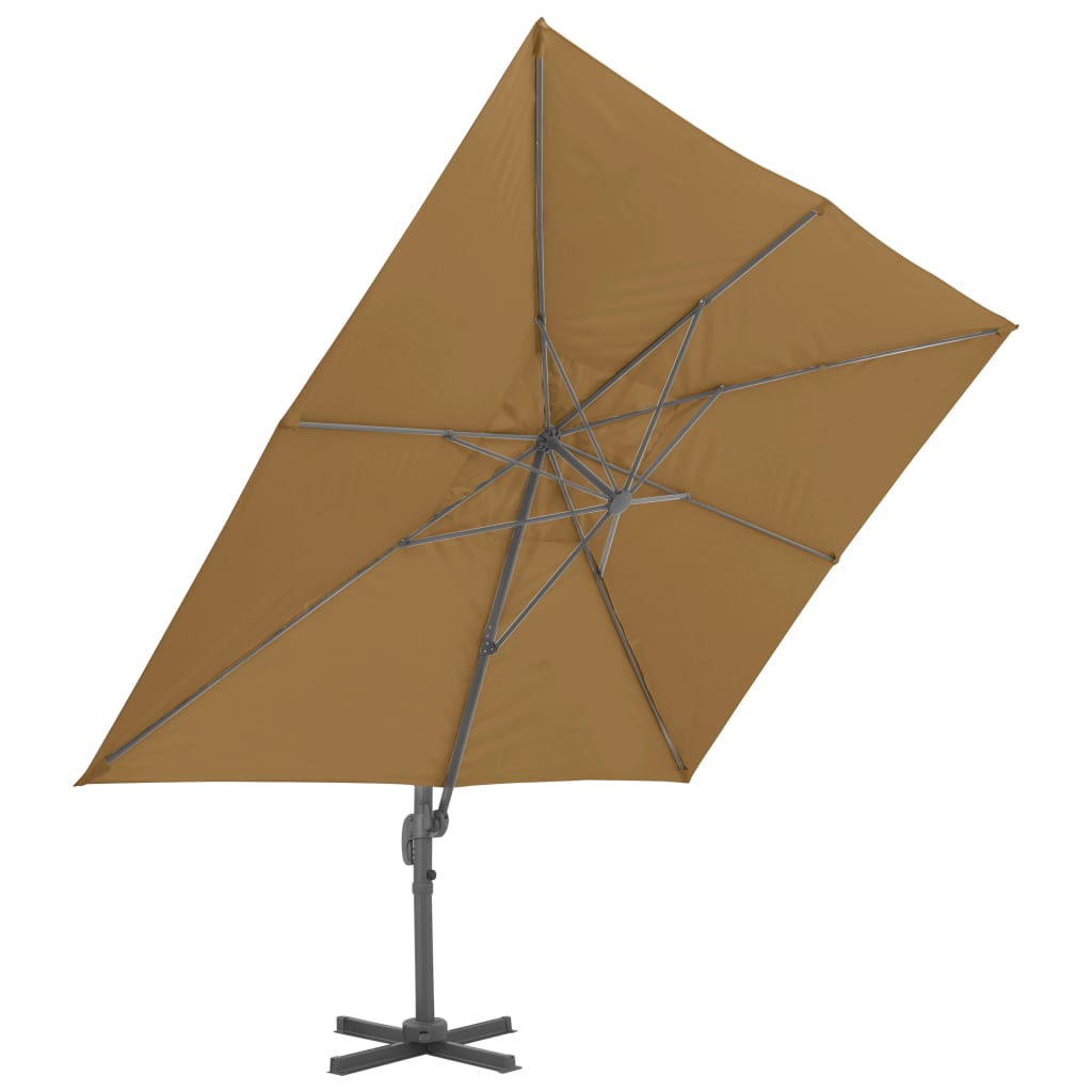 vidaXL Parasol avec support de parasol portable Taupe