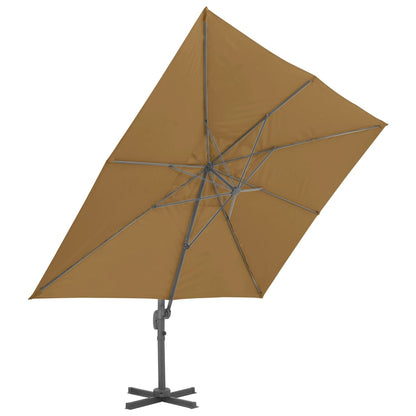 vidaXL Parasol avec support de parasol portable Taupe