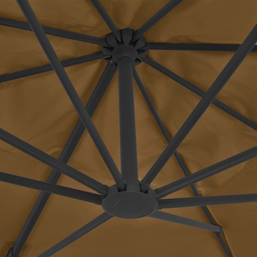 vidaXL Parasol avec support de parasol portable Taupe