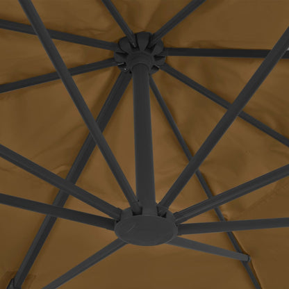 vidaXL Parasol avec support de parasol portable Taupe
