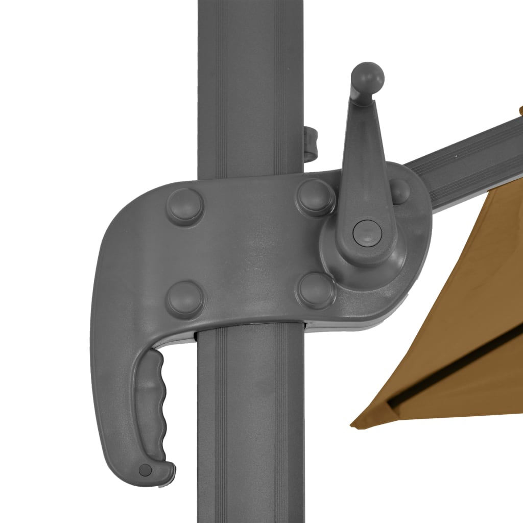 vidaXL Parasol avec support de parasol portable Taupe
