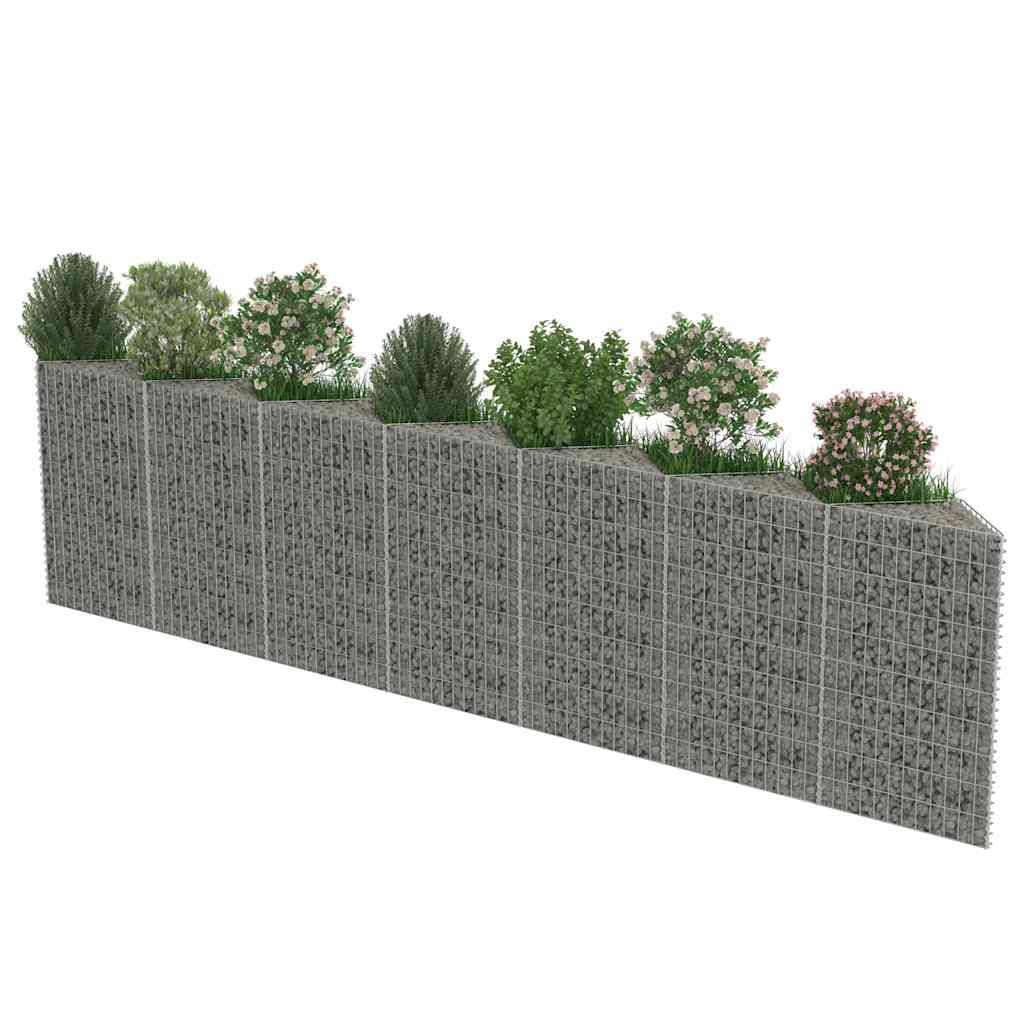 vidaXL Gabionenwand Verzinkter Stahl 450×30×100 cm