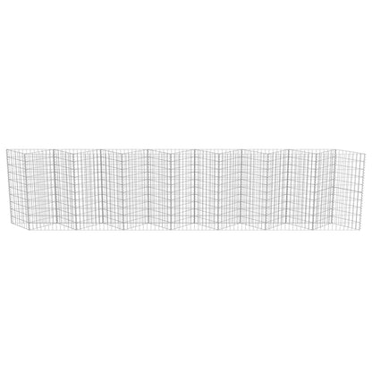 vidaXL Gabionenwand Verzinkter Stahl 450×30×100 cm