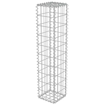 vidaXL Mur de gabion avec couvercle Acier galvanisé 20 × 20 × 100 cm