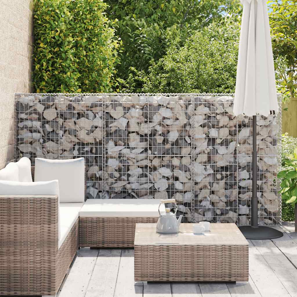 vidaXL Mur de gabions avec couvercle Acier galvanisé 100x20x150 cm