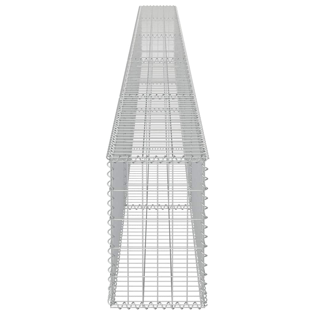 Gabionenwand mit Abdeckung Verzinkter Stahl 600×30×50 cm