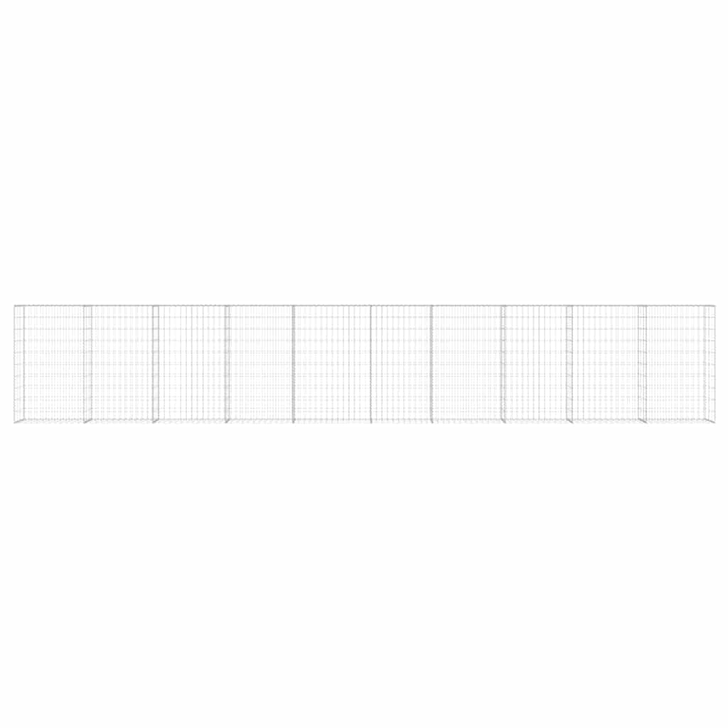 vidaXL Mur de gabions avec couvercle Acier galvanisé 600×30×100 cm