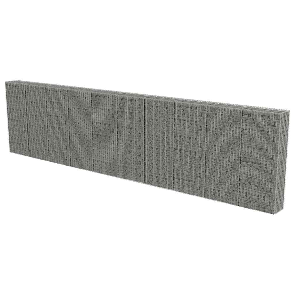 vidaXL Mur de gabions avec couvercle Acier galvanisé 600×30×150 cm