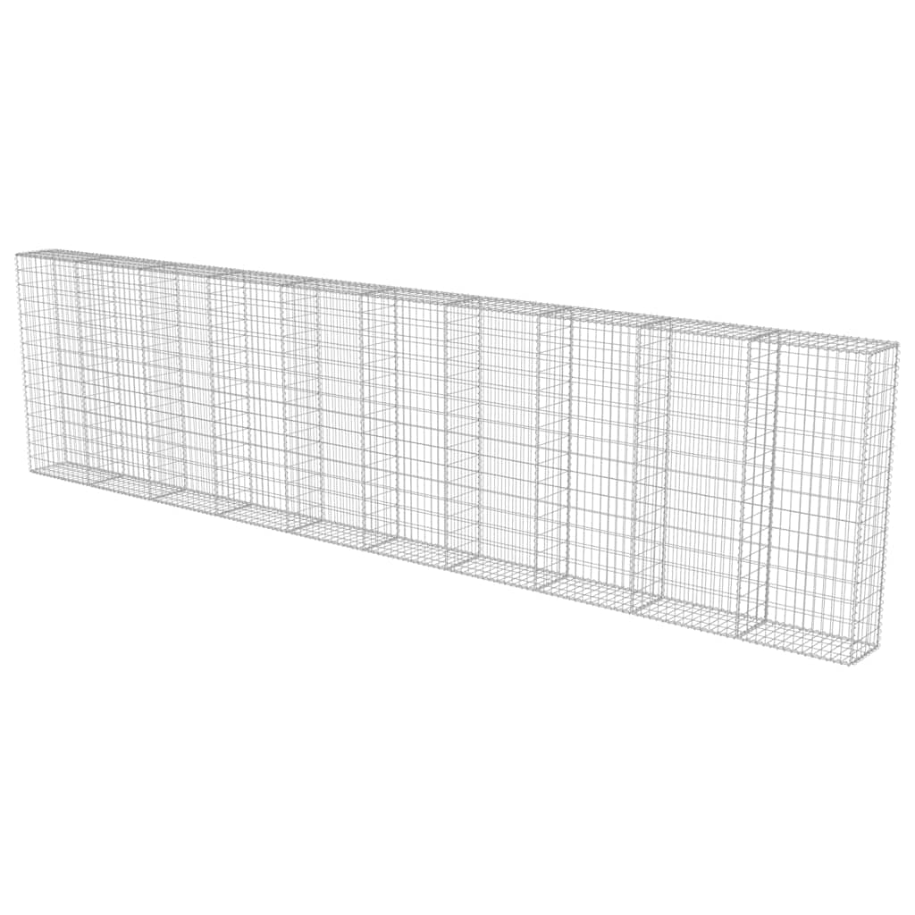 vidaXL Mur de gabions avec couvercle Acier galvanisé 600×30×150 cm