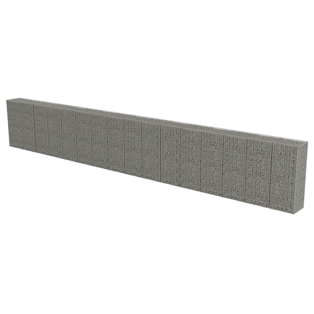vidaXL Mur de gabions avec couvercle en acier galvanisé 900 x 50 x 150 cm