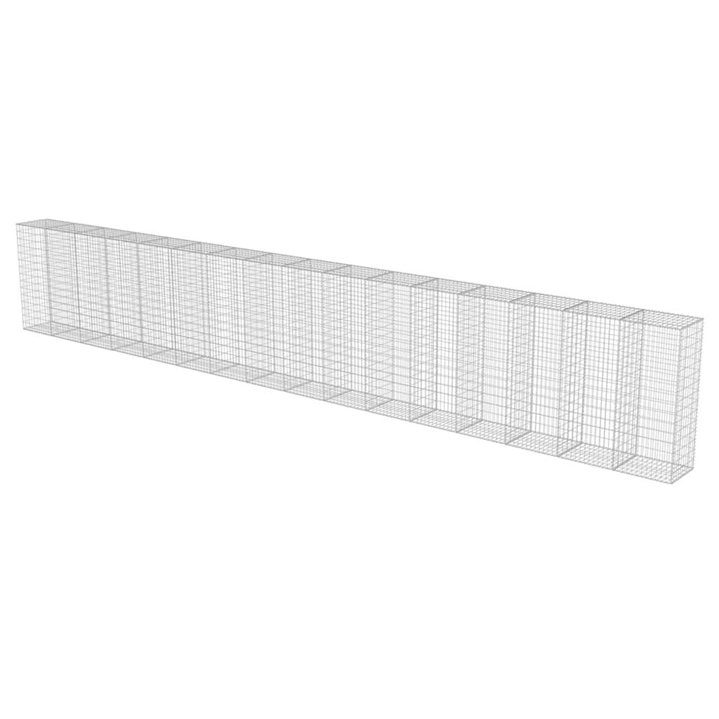 vidaXL Mur de gabions avec couvercle en acier galvanisé 900 x 50 x 150 cm