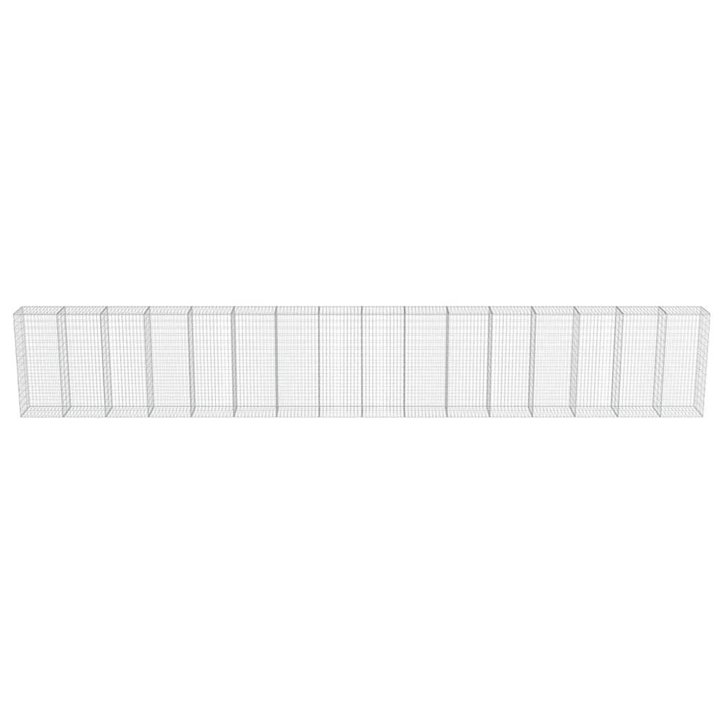 vidaXL Mur de gabions avec couvercle en acier galvanisé 900 x 50 x 150 cm