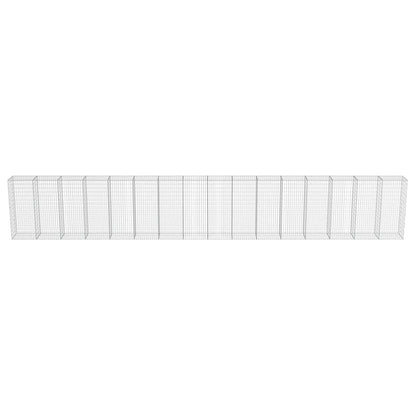 vidaXL Mur de gabions avec couvercle en acier galvanisé 900 x 50 x 150 cm